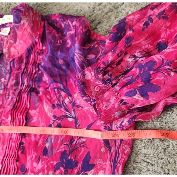 COLDWATER CREEK Tunic Blouse Women's Size 2X Sheer Chiffon, Unlined - Picture 9 of 9